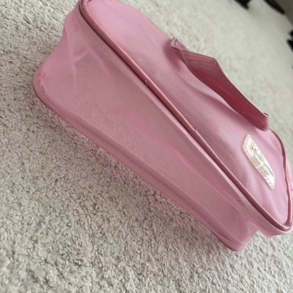 Beauty Cosmetic Travel Bag Set - Pink Transparent & Red